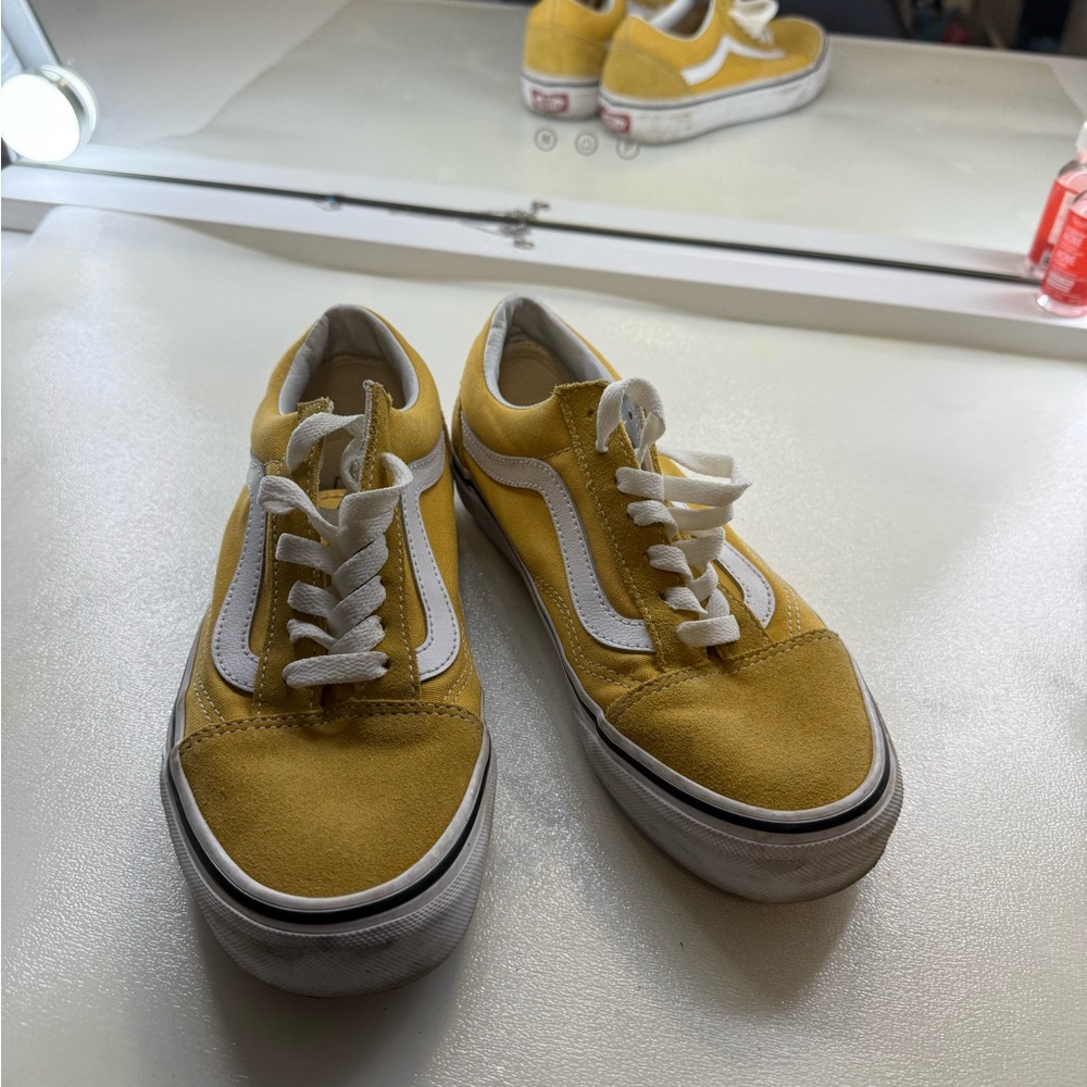 Vans Yellow and White Athletic Shoes